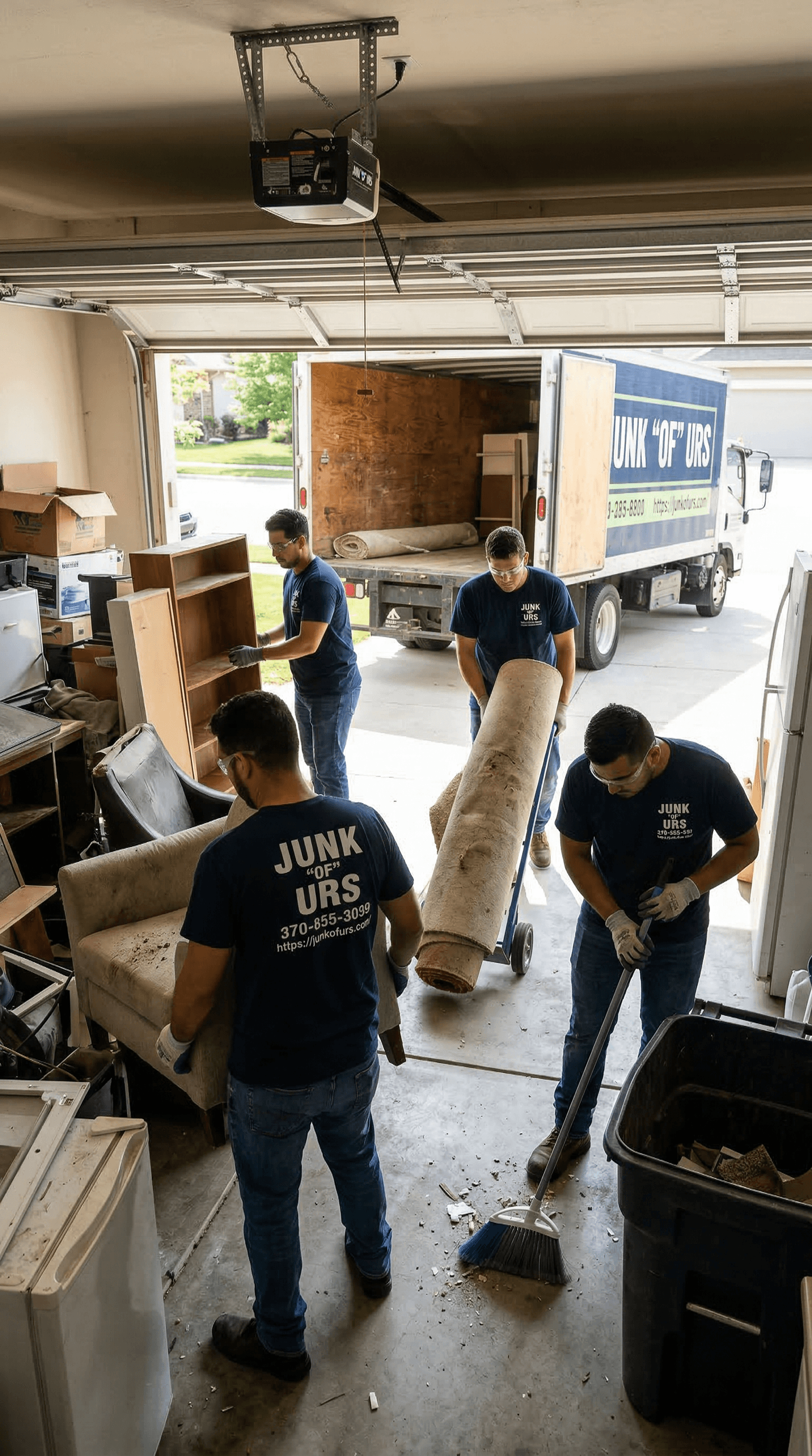 Junk removal team at work